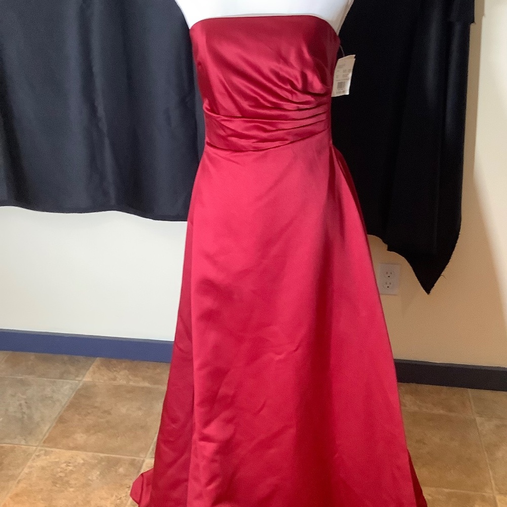 David’s Bridal Satin Strapless Prom Dress